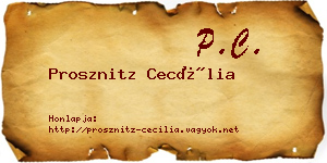 Prosznitz Cecília névjegykártya